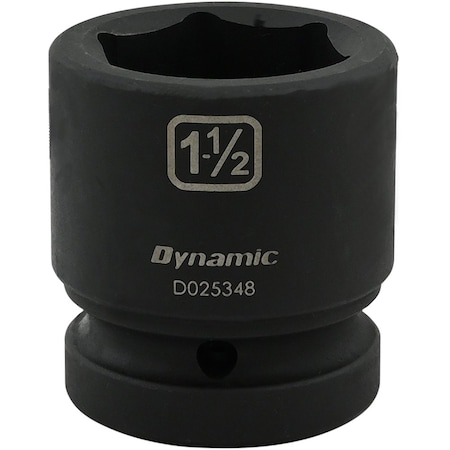 DYNAMIC Tools 1-1/2" X 1" Drive, 6 Point Standard Length, Impact Socket D025348